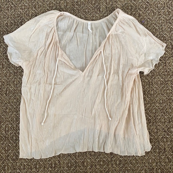 Hazel and folk lurex linen blouse - Picture 1 of 2